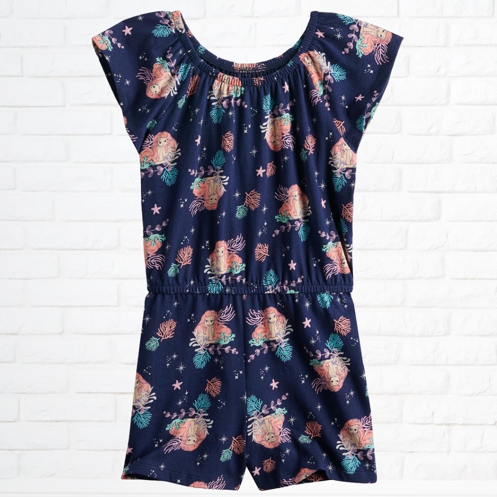 NWT Disney Little Mermaid Flutter Sleeve Romper (Girls 4)